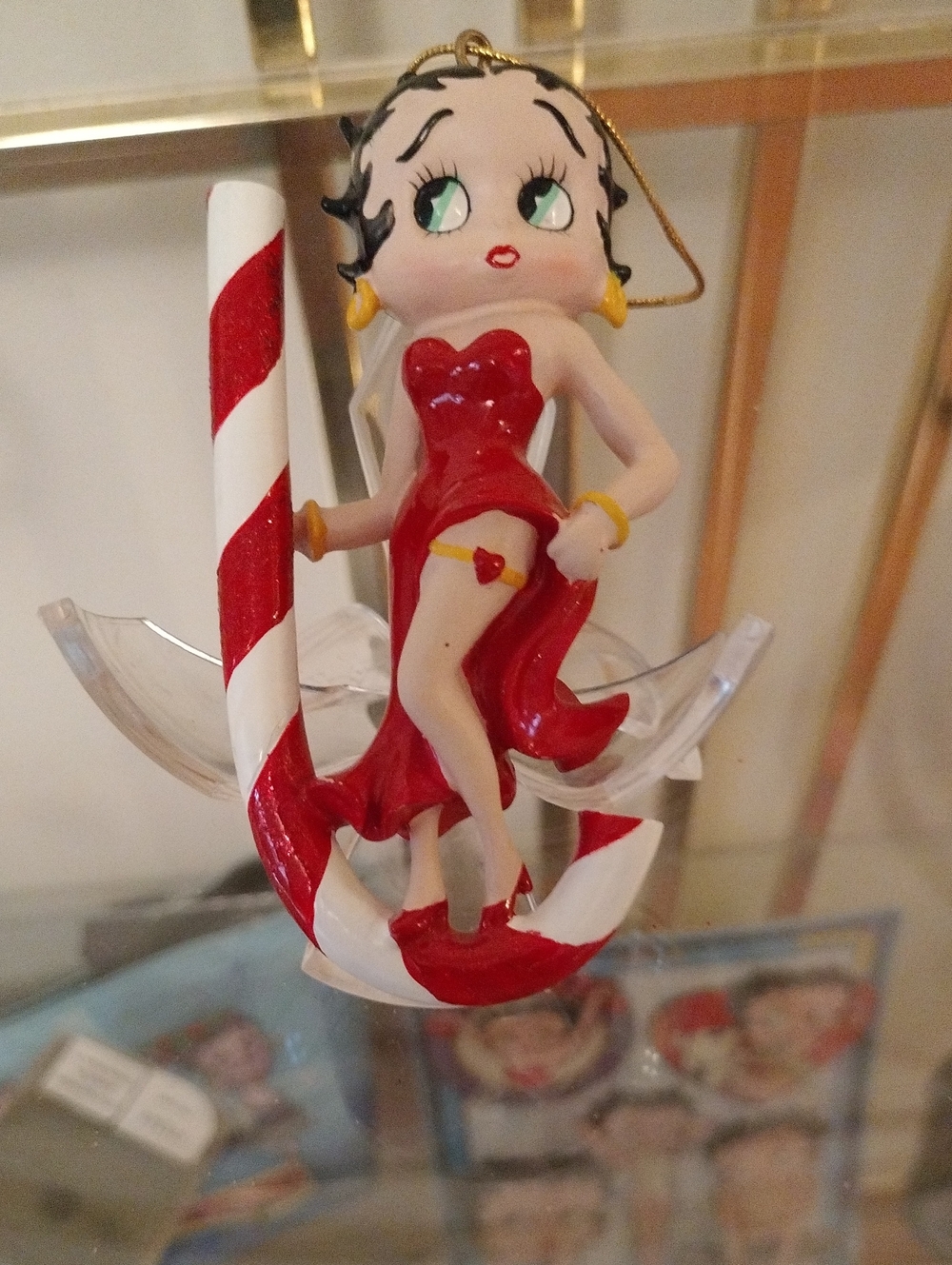 Betty Boop Red Dress Candy Cane Ornament